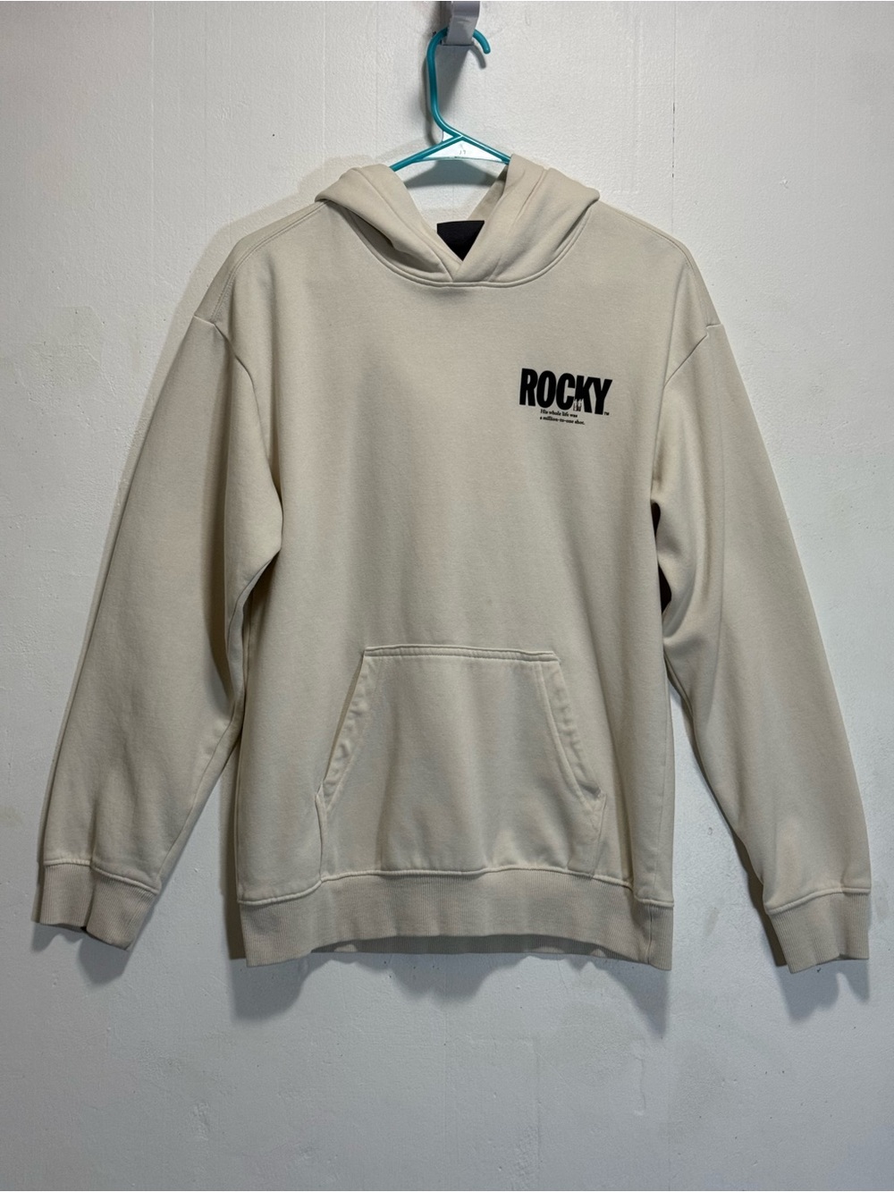 H&M Rocky Balboa Boxing Men's Cream Pullover Hoodie Sz XS